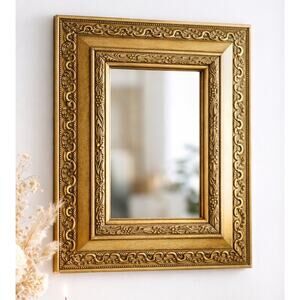 Gold Florentine Wall Mirror Ornate Vintage Accent 9x11 Hollywood Regency Pier 1